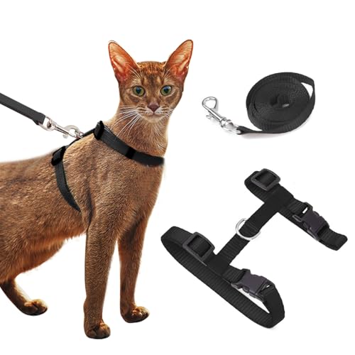 PETCUTE Arnés para gatos con correa chaleco Ajustable para gatos 2 Piezas Juego...