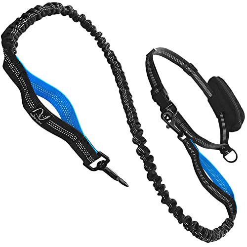 Happilax Correa Perro Correr Manos Libres, Extensible con Cintura Ajustable para...