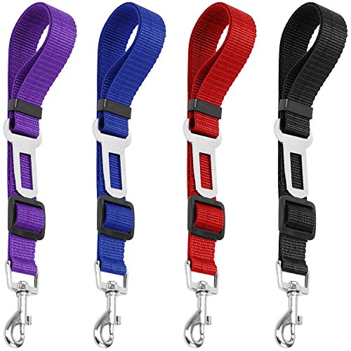 4 Pack cinturón de seguridad ajustable perro de mascota gato, yucool seguridad...